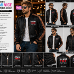 Men's Miami Vice Satin Bomber Jacket