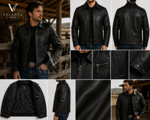 Men's Black Ranch Leather Jacket
